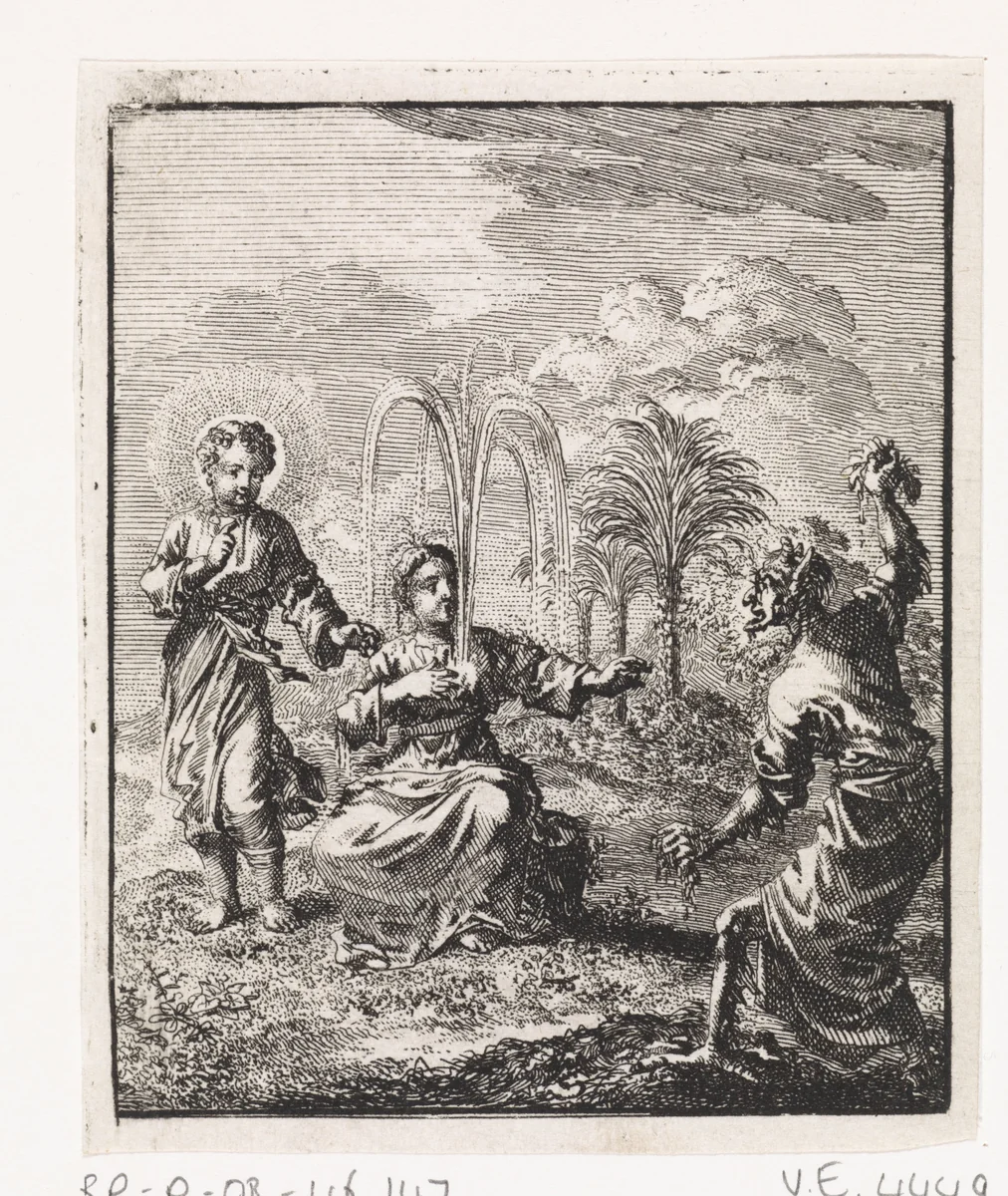 Christus laat een fontein in het hart van de gepersonifieerde ziel ontspringen by Jan Luyken, print, 1714