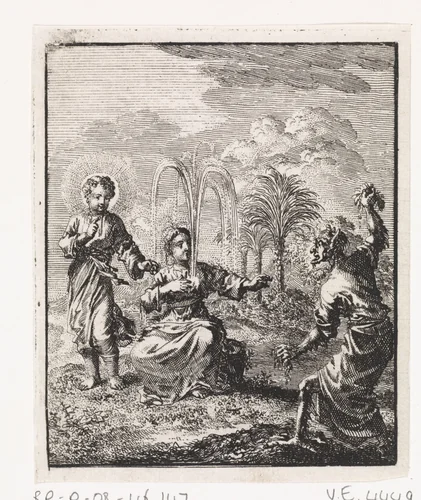 Christus laat een fontein in het hart van de gepersonifieerde ziel ontspringen by Jan Luyken, print, 1714