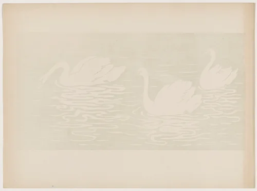 Les cygnes by Henri-Charles Guérard, print, 1895