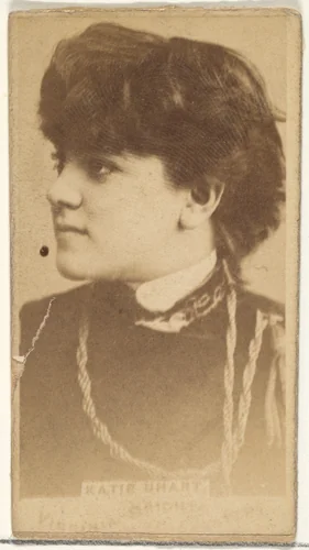 Katie Uhart, from the Actors and Actresses series (N45, Type 1) for Virginia Brights Cigarettes by Allen & Ginter, photograph, 1885-1891