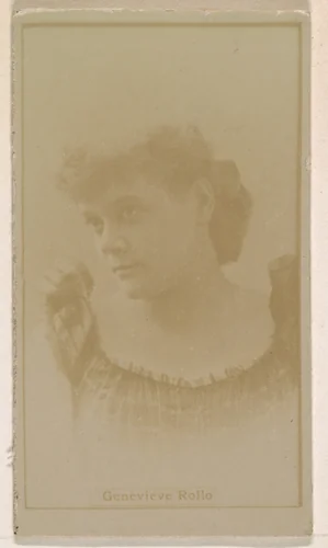 Genevieve Rollo, from the Actresses series (N245) issued by Kinney Brothers to promote Sweet Caporal Cigarettes by Kinney Brothers Tobacco Company, photograph, 1890