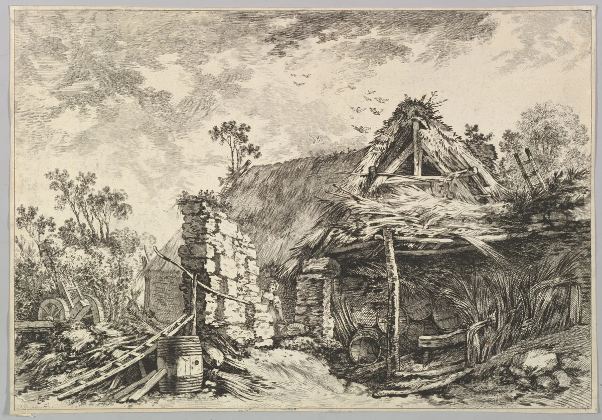 Woman Carrying a Bucket by William Wynne Ryland, print, 1732-1783