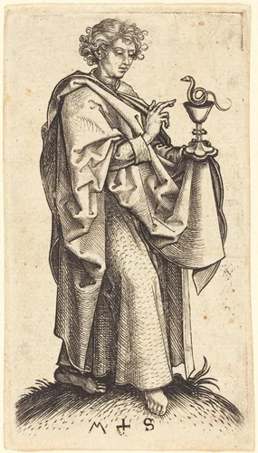 Saint John the Evangelist by Martin Schongauer, print, 1480