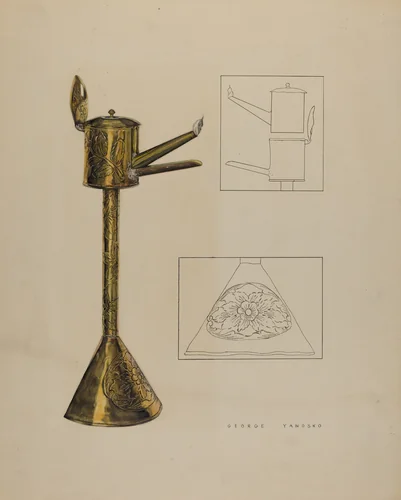 Whale Oil Lamp by George Yanosko, index of american design, 1940