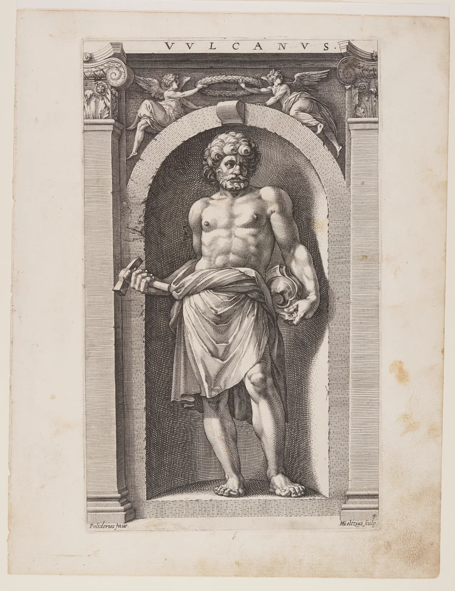 Vulcanus, from Eight Pagan Gods by Hendrick Goltzius, print, 1592