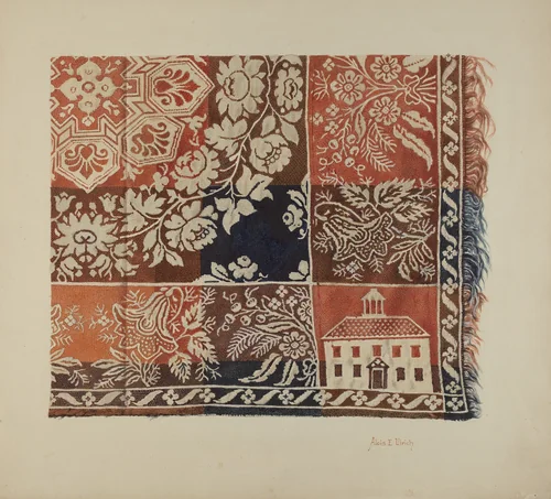 Woven Coverlet by Alois E. Ulrich, index of american design, 1935-1942
