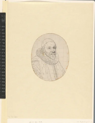 Portret van Johannes Wtenbogaert by anonymous, drawing, 1632-1700