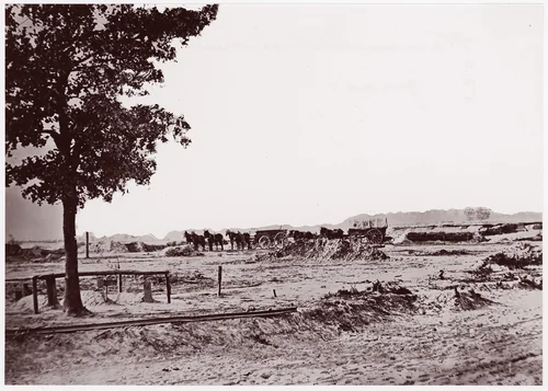 [The Lone Graves at Warren Station, in Front of Petersburg, Virginia] by Timothy O'Sullivan, photograph, 1864