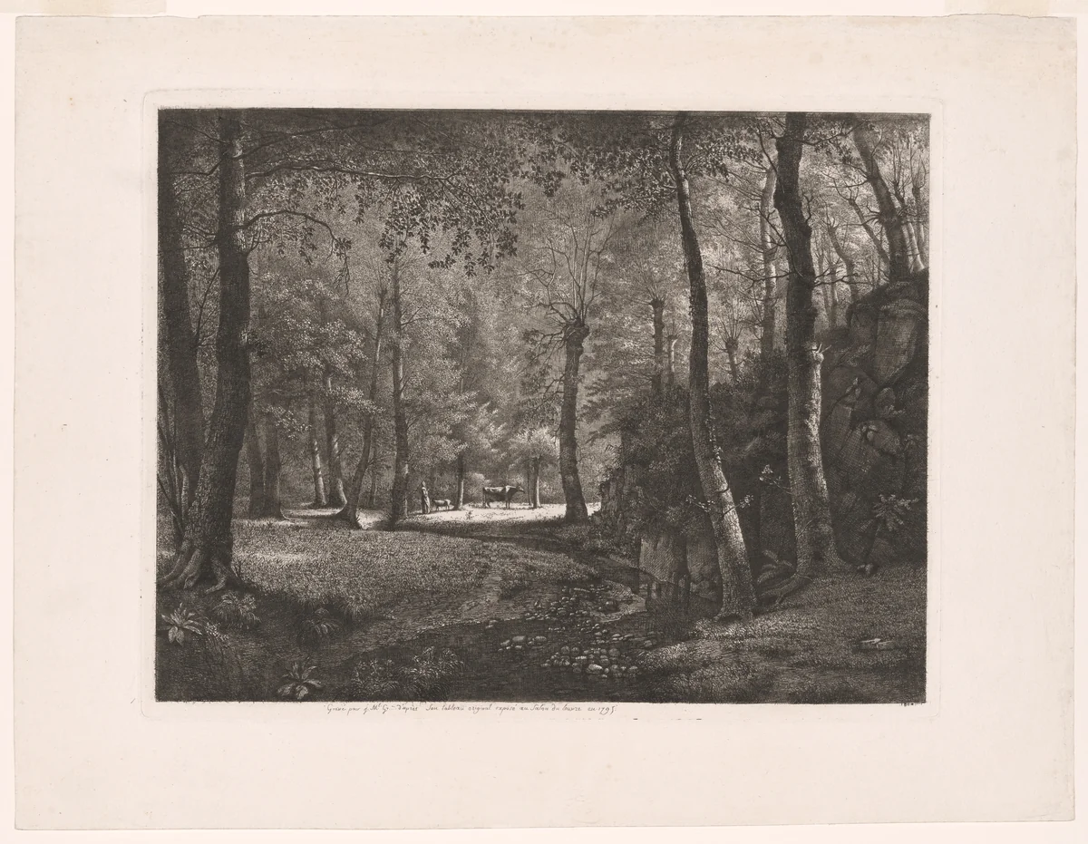 The Forest of Rochecardon by Jean-Michel Grobon, print, 1800