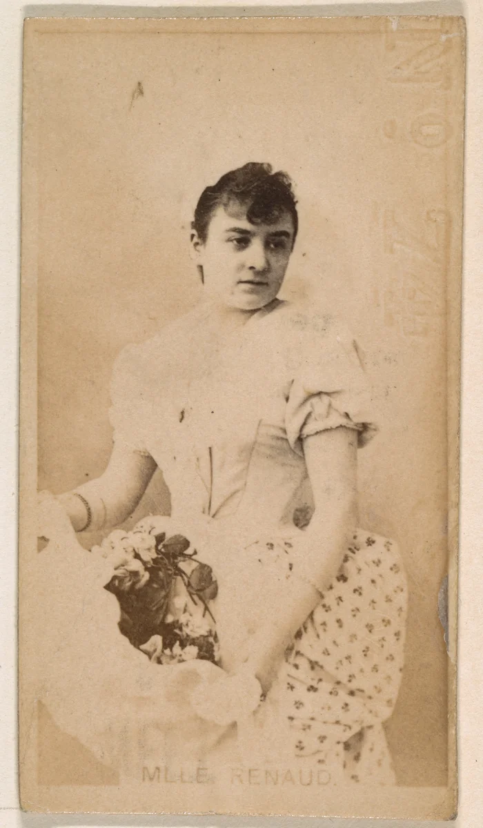 Mlle. Renaud, from the Actresses series (N245) issued by Kinney Brothers to promote Sweet Caporal Cigarettes by Kinney Brothers Tobacco Company, photograph, 1890