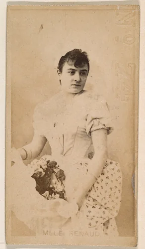 Mlle. Renaud, from the Actresses series (N245) issued by Kinney Brothers to promote Sweet Caporal Cigarettes by Kinney Brothers Tobacco Company, photograph, 1890