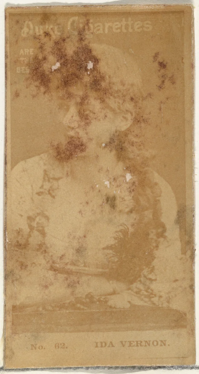 Card Number 62, Ida Vernon, from the Actors and Actresses series (N145-6) issued by Duke Sons & Co. to promote Duke Cigarettes by W. Duke, Sons & Co., photograph, 1880-1889
