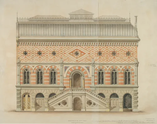 National Academy of Design Competition, New York, New York, South Elevation by Peter Bonnett Wight, drawing, 1861