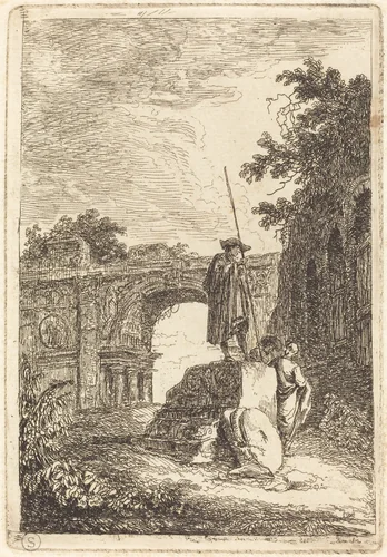 The Triumphal Arch by Hubert Robert, print, 1763-1764