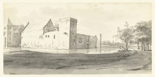 View of Huis te Langerak, with its Outer Defences by Roelant Roghman, drawing, 1646-1647