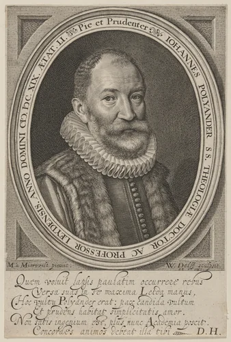 Johannes Polyander, Doctor of Divinity and Teacher by Willem Jacobsz Delff; Michiel van Miereveld, print, 1580-1638