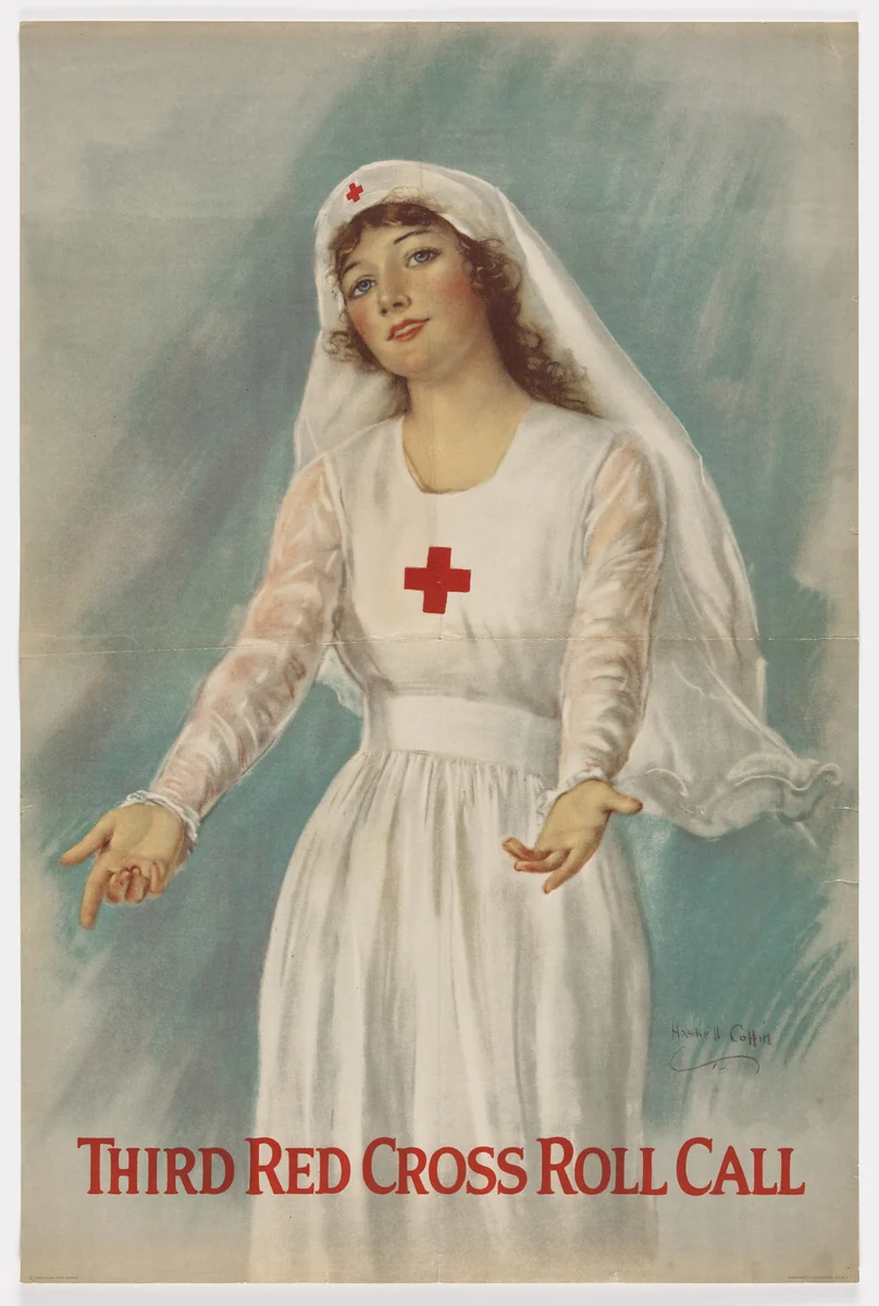 Third Red Cross Roll Call by Haskell Coffin, design, 1918