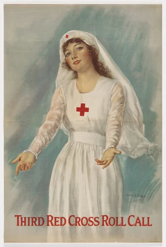 Third Red Cross Roll Call by Haskell Coffin, design, 1918