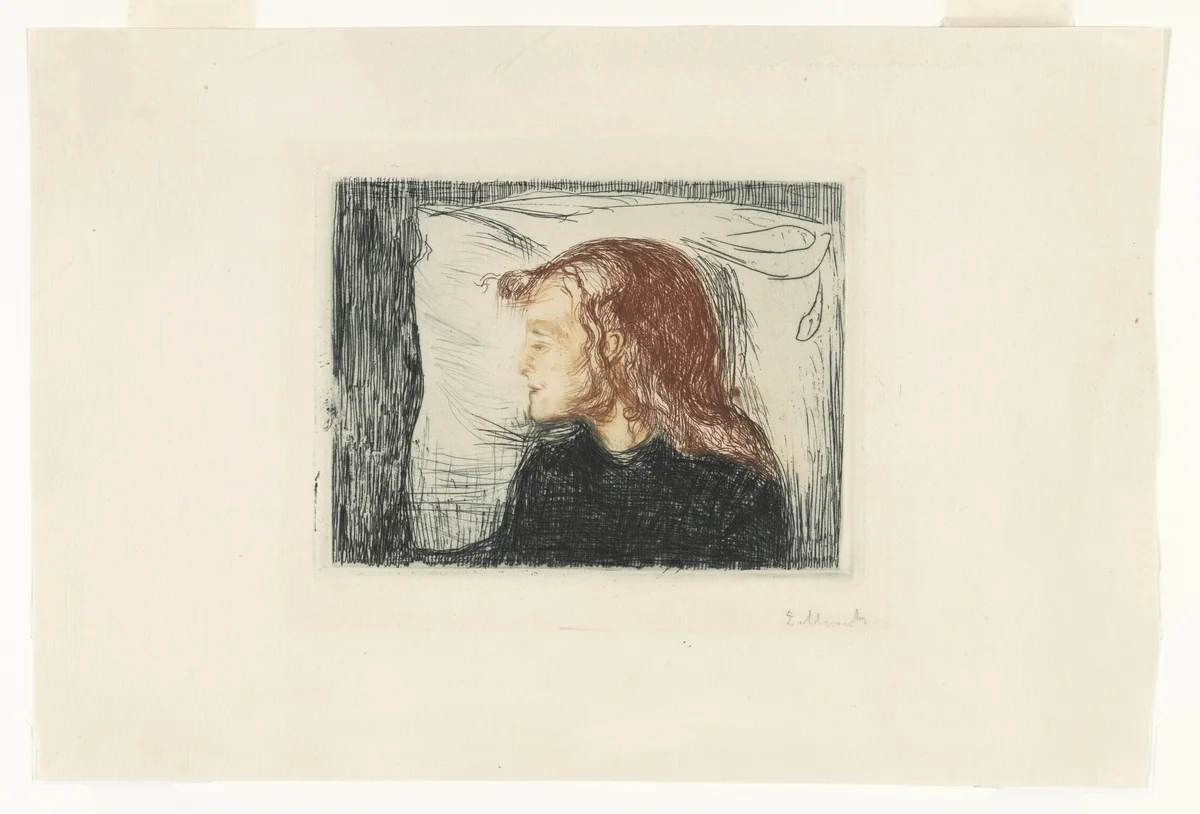The Sick Child (Det syke barn) by Edvard Munch, print, 1896