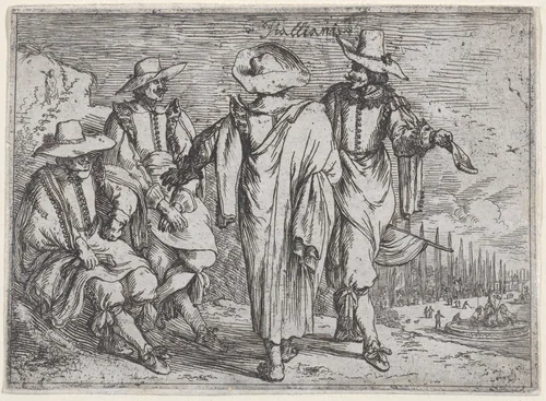 Italians, from a set of costume plates of different nations by Johann Wilhelm Baur, print, 1595-1645