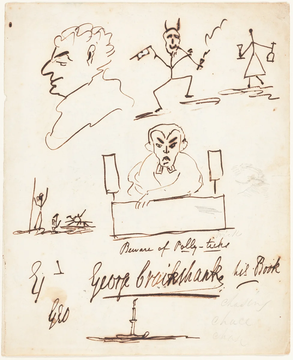Satirical Sketches by George Cruikshank, drawing, 1792-1878