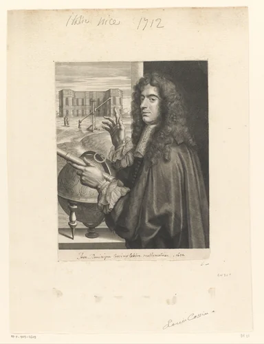 Portret van Giovanni Domenico Cassini by Louis Cossin, print, 1652