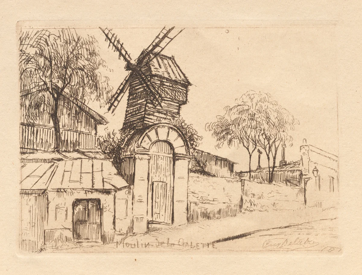 Moulin de la Galette by Eugène Delâtre, print, 1910-1920