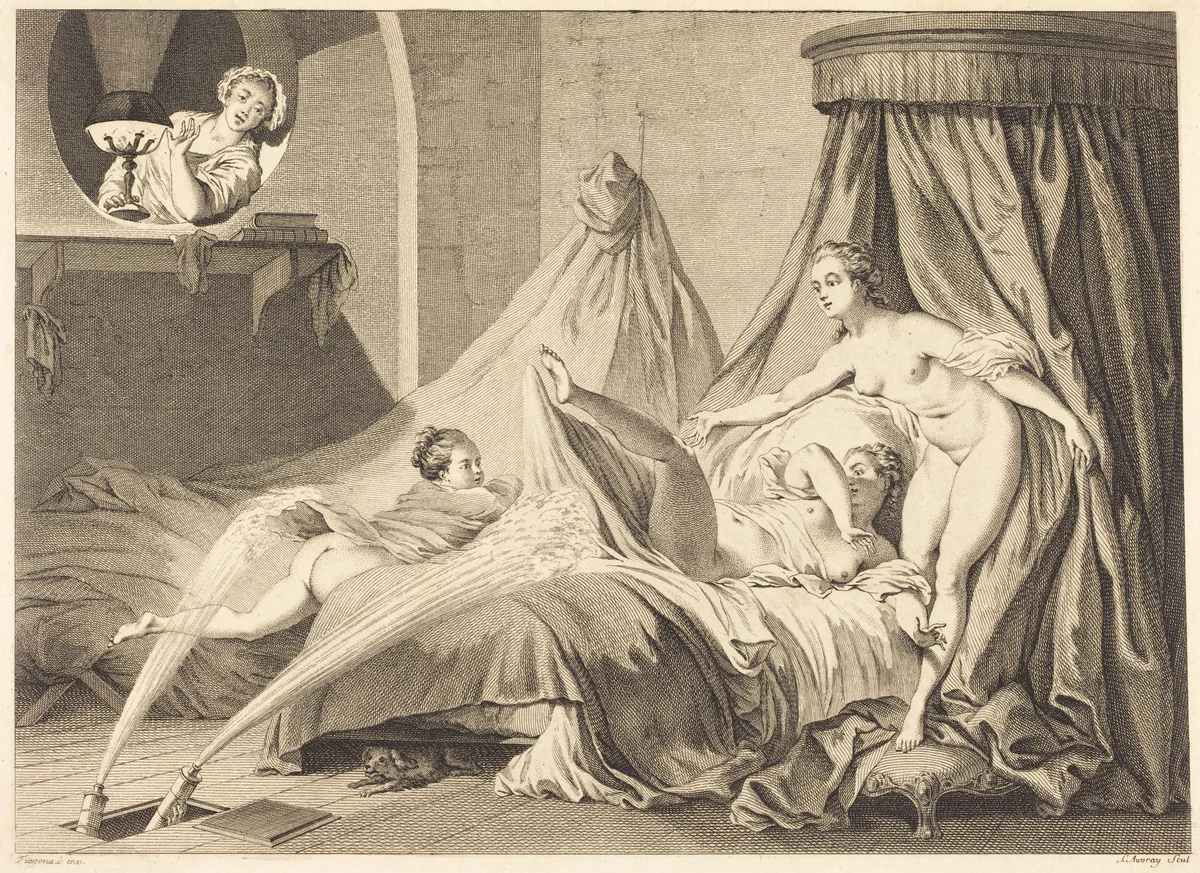 The Waterworks by Pierre-Laurent Auvray; Jean Honoré Fragonard, print, 1736-1816