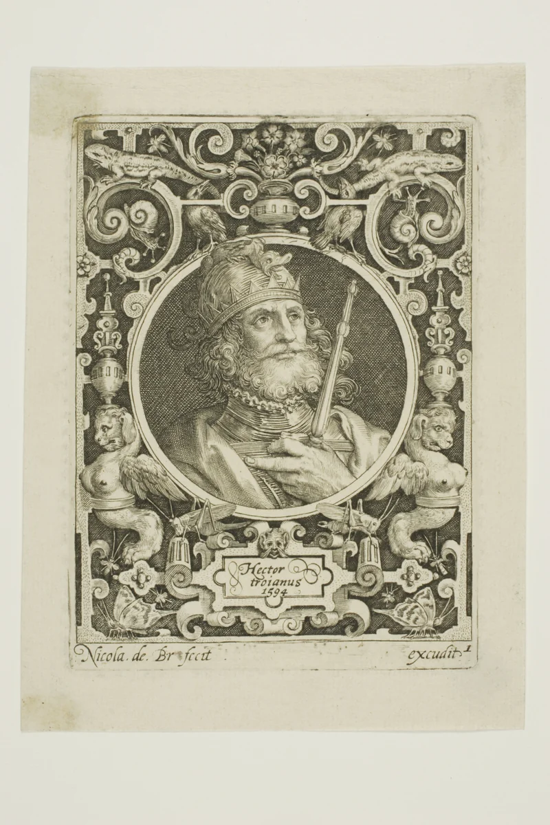 Hector of Troy, plate one from The Nine Worthies by Nicolaes de Bruyn, print, 1594