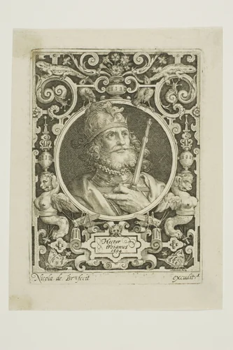 Hector of Troy, plate one from The Nine Worthies by Nicolaes de Bruyn, print, 1594