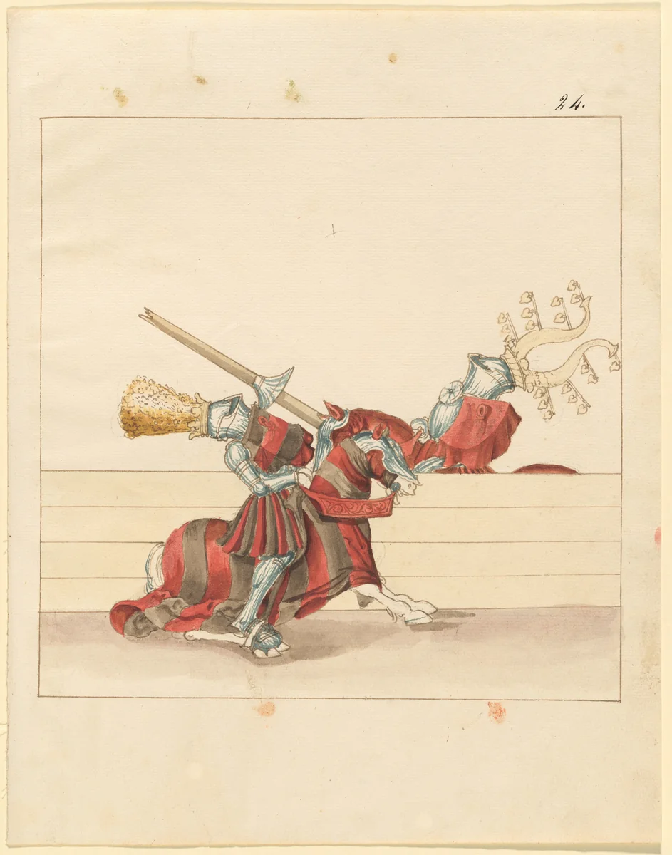 Italian Joust of Peace by German 16th Century, drawing, 1515