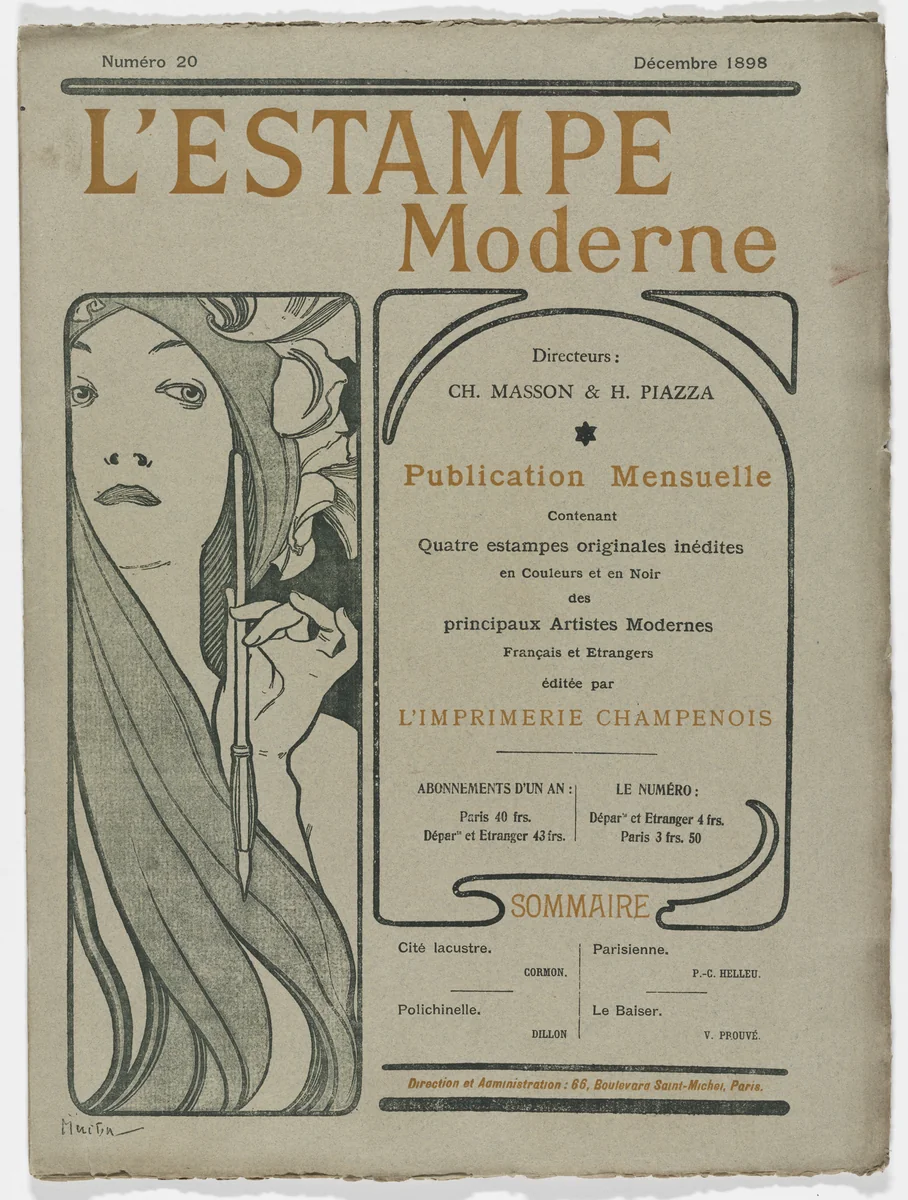 L'Estampe moderne, no. 20 by V. Prouvé
P. C. Helleu
F. Cormon
Henri-Patrice Dillon
Various Artists, print, 1897