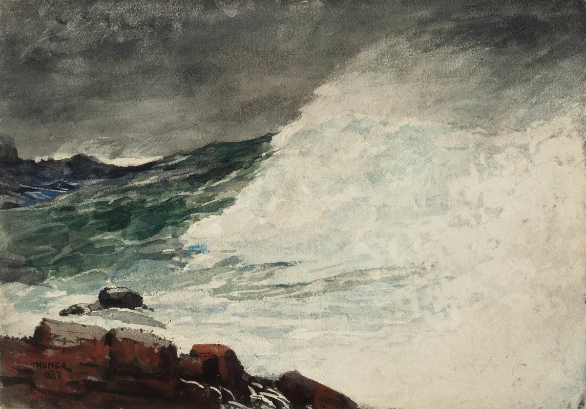 Prout's Neck, Breaking Wave by Winslow Homer, painting, 1887