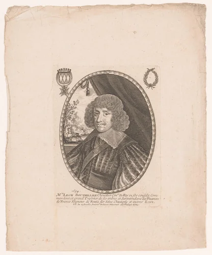 Portret van Léon Bouthillier by anonymous, print, 1654