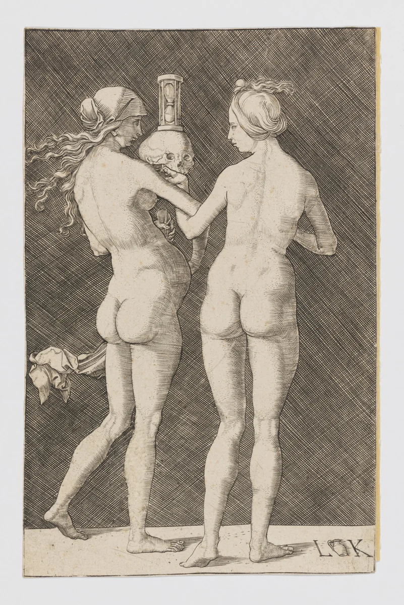 Two nude women by Ludwig Krug, print, 1510-1532