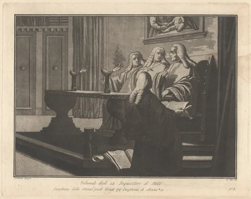 Court of the Former State Inquisitors by Giovanni De Pian; Francesco Galimberti, print, 1797