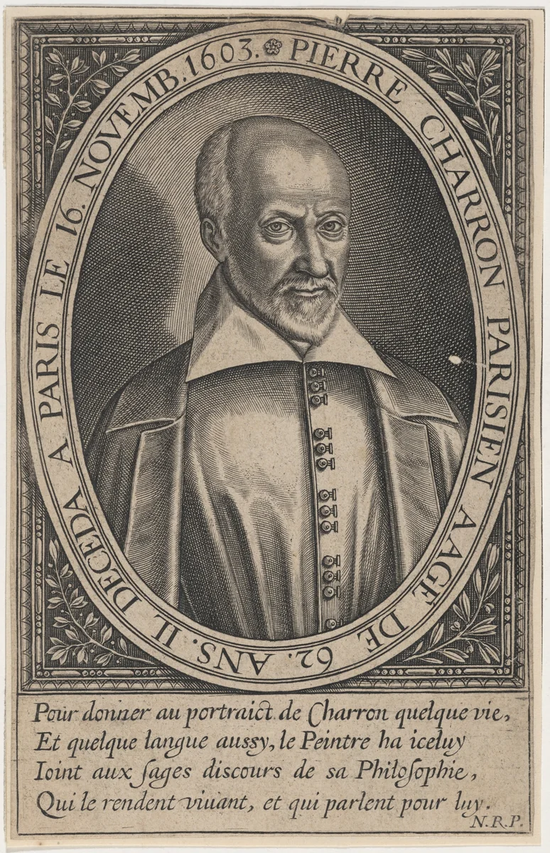 Pierre Charron, French Philosopher by Unknown 19th Century, print, 1603