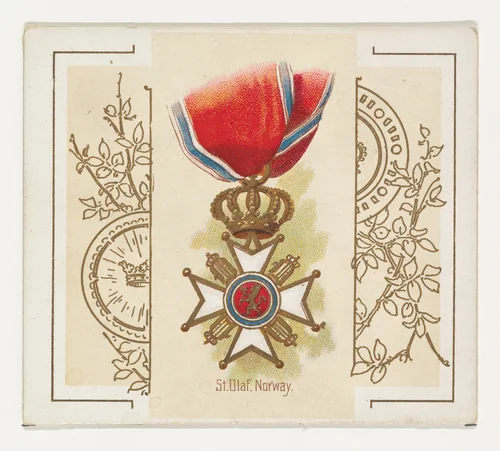Saint Olaf, Norway, from the World's Decorations series (N44) for Allen & Ginter Cigarettes by Allen & Ginter, print, 1890