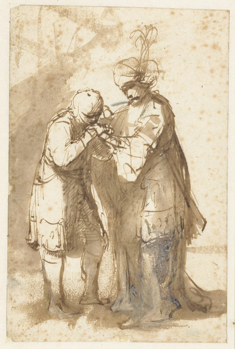 David neemt afscheid van Jonathan by Ferdinand Bol, drawing, 1643-1647