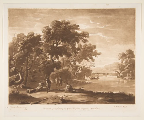 Landscape with Figures by Richard Earlom, print, 1774