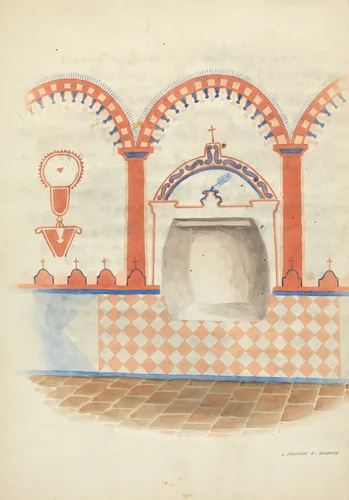 Wall Painting and Baptismal Niche by Frank C. Barks, index of american design, 1938
