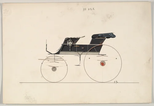 Design for Phaeton, no. 825 by Brewster & Co., drawing, 1850-1874