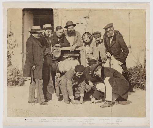 [Louis Robert, Onésipe Aguado, Olympe Aguado, Baron von Stoffel and others at the Aguado Country Estate, Grossouvre, France] by Louis-Rémy Robert, photograph, 1860