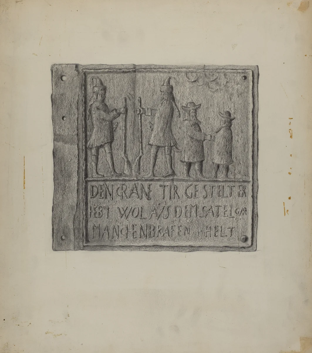 Pa. German Stove Plate by Roy Weber, index of american design, 1937