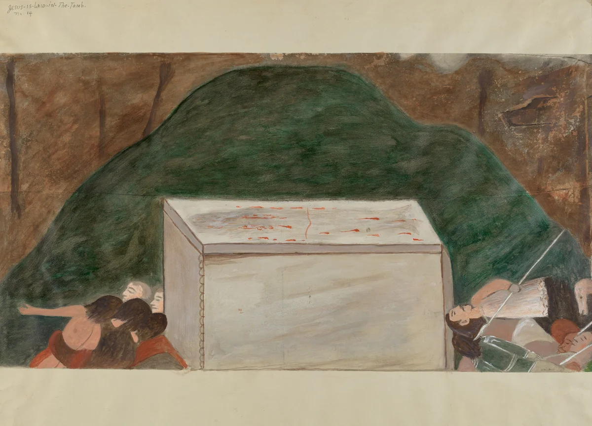 Station of the Cross No. 14: "Jesus is Laid in His Tomb" by William Herbert, index of american design, 1936