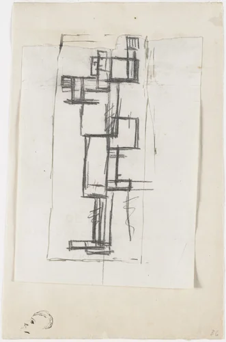 Study for Rhythm of a Russian Dance by Theo van Doesburg, drawing, 1917