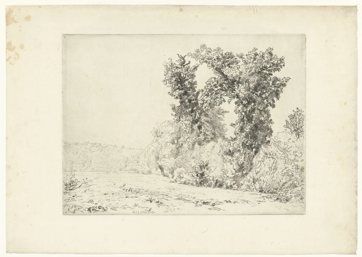 Landschap by Félix Bracquemond, print, 1843-1914
