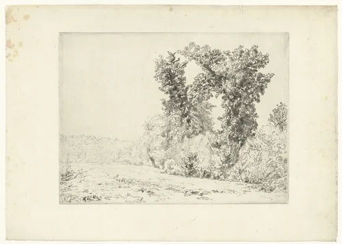 Landschap by Félix Bracquemond, print, 1843-1914
