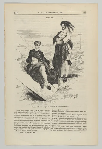 Hamlet and Horatio, from "Le Magasin Pittoresque" by Andrew Best Leloir, print, 1837