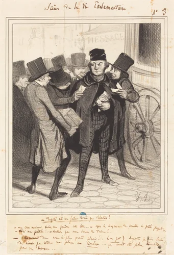 Un Voyage d'agrément a Paris by Honoré Daumier, print, 1843
